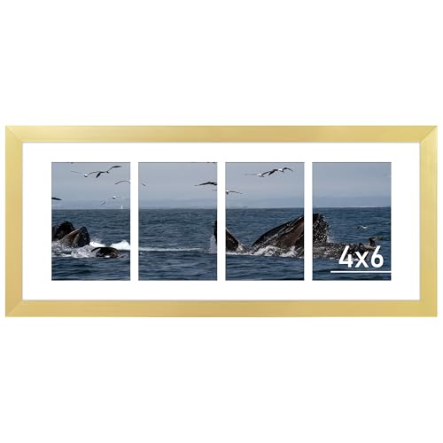 VIOLABBEY 8x20 Collage Picture Frame, Fit Four 4x6 photo, Gold | Fits One 8x20 Photo without Mat, Wall Decor - color: Gold, size: 8x20-1Pack