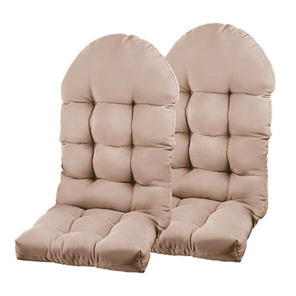 Adirondack Chair Cushion, Rocking Chair Cushion 44x19.4x4 inch, High Back Patio Cushions of Upper and Lower with Ties, Sunscreen and Fade-Resistant (Beige, 2) - color: Beige