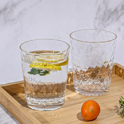 BPA-Free Plastic Tumblers 6 Pack (6x16oz) | Reusable Dishwasher Safe | Stackable Shatterproof Cups | Plastic Drinkware & Drinking Tumblers for Restaurant, Home, Party - color: Transparent, size: 6-Pack