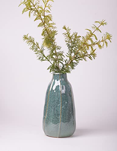 HAUCOZE Ceramic Flower Vase Decorative Sculpture Modern Home Decor 8.3 Inch | Ceramic Handmade Gift Table Centerpiece Ornament for Dried Fresh Flower Plants - size: Large