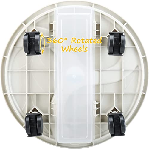 10 Inch Plant Caddy with Wheels & Water Container, 10.4" Round Plant Tray with Water Drawer, Rolling Planter Stand, for Indoor Outdoor, Bearing 110 Lbs, 2 Pack - size: 10 Inch