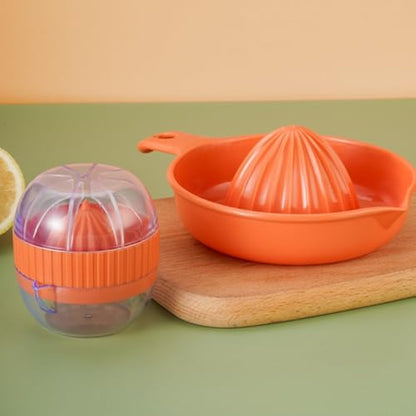 Lemon Squeezer Manual, 2 PCS Citrus Orange Juicer with Plastic Cup, Easy Use Fruit Press for Bar Home, Multi-function Handheld Kitchen Vegetable Gadgets