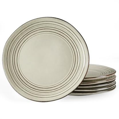 famiware Dinner Plates, 8 Inch Small Plate Set for 6, Dessert Appetizer Speckled Hand-made Ceramic Salad Plates, Microwave & Dishwasher Safe, Scratch Resistant, Twilight Series, Terre-verte - color: Terre-verte, size: 8 inch