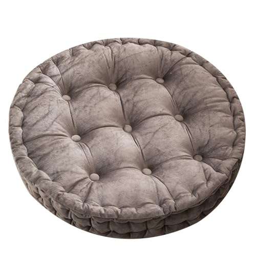 Meditation Floor Pillow, Large Round Floor Pillows Seating Cushion for Adult Thick Fill for Yoga Living Room Tatami, Grey, 24x24 Inch - color: Grey
