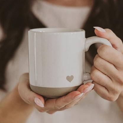 Sweet Water Decor Heart Stoneware Coffee Mugs - 14Oz Cute Coffee Mugs for Hot and Cold Drinks - Dishwasher and Microwave Safe - Gift for Special Someone - Ideal for Espresso & Tea Lovers - style: Heart