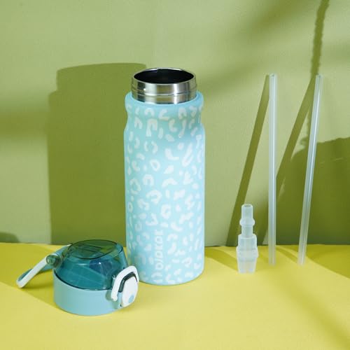 BJPKPK 18 oz Water Bottle with Straw & Handle, Insulated Stainless Flask | Leak Proof Locking Lid, Thermal, Double Wall Vacuum, Keeps Hot/Cold, BPA Free, Dishwasher Safe, Travel & Sports, Bubble Gum - color: A-Bubble Gum, size: 18 Ounces