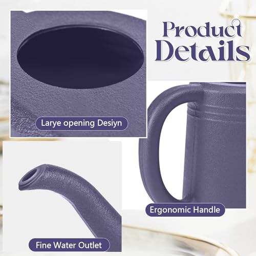 Grip Watering Can for Garden Indoor Plants Outdoor Plant House Flower - 1/4 Gallon - Purple - color: Purple