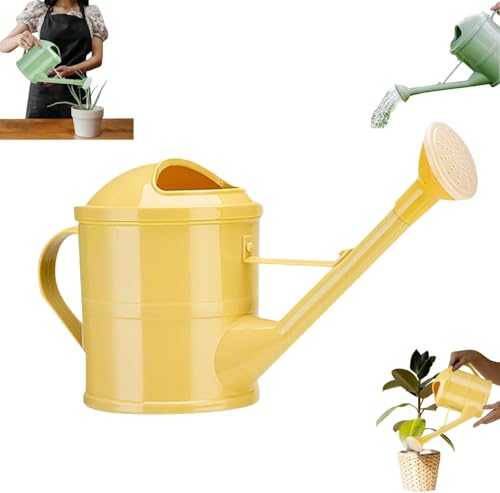 1.5 Gallon Long Spout Watering Can,Large Watering Can for Indoor Outdoor Plants,Flower Sprayer with Ergonomic Handle Lightweight for Plants, Balcony, Yard, Greenhouse & Home Gardening (Yellow) - color: Yellow