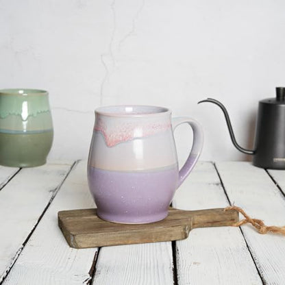 Bosmarlin Extra Large Ceramic Coffee Mug, 25 Oz, Dishwasher and Microwave Safe, Oversized Big Tea Cup for Office and Home, Reactive Glaze (Purple) - color: Purple