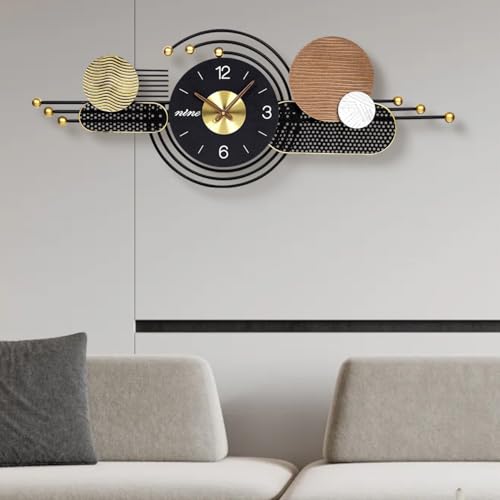 38x15 Inch Modern Decorative Wall Clock Battery Operated for Living Room | Non-Ticking Quartz Sweep, Clear Analog Display, for Bedroom, Office, Kitchen, Entryway, and Housewarming Gifting - color: K - 38x15 in