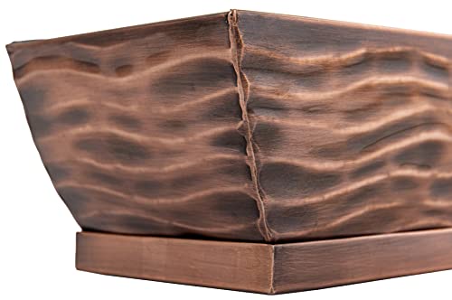 H Potter Succulent Planter Rectangular Plant Pot Flower Indoor Outdoor Window Box (Antique Copper Large) - color: Antique Copper Large