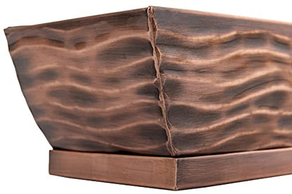 H Potter Succulent Planter Rectangular Plant Pot Flower Indoor Outdoor Window Box (Antique Copper Large) - color: Antique Copper Large