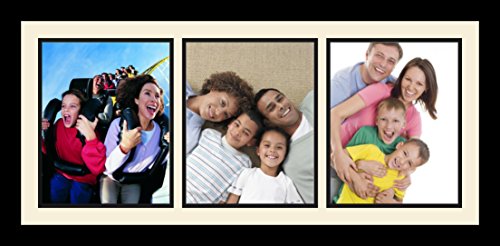 ArtToFrames Collage Photo Frame Single Mat with 3-8x10 Openings with Satin Black Frame and Baby Blue mat. - color: 3 - 8x10 - (2156), size: Baby Blue