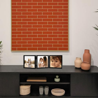 WUTL 3 Picture Frame Triple Collage 5x5 Frames with Real Glass Black | Trifold Photo Frame, Hinged Foldable, Crystal Clear Real Glass - color: Black, size: 5x5