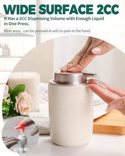 BosilunLife Lotion Pump Dispenser for Kitchen, Bathroom Countertop | Aprcot Soap Dispenser Bathroom Ceramic Dish Liquid Soap Dispenser (Apricot, Liquid Pump) - color: Apricot-1 Pack