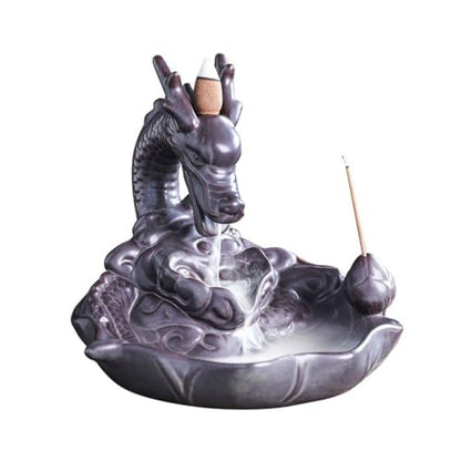 LUNIZ Incense Burner Backflow Incense Burner Home Furnishings Backflow Incense Burner Indoor Waterfall Fountain Room Decoration Incense Holder