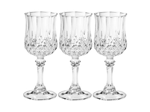 Red wine glass set of 3,medium 5.4 oz,Perfect for Red or White,Daily Use,Unique Birthday or Father's Day Gift (Diamond Wine Glass)