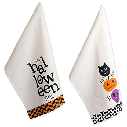 DII Halloween Kitchen Collection Printed Dishtowel Set, 18x28, Let's Get Spooky, 2 Piece - color: Let's Get Spooky