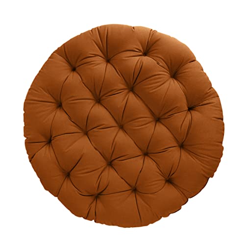 Sorra Home Tufted Papasan Cushion - Bucket & Moon Chair Comfy Round Cushion - Floor Pillow with Plush Foam for Indoor Furniture (Frame Not Included) - Cinnamon (44" x 44" x 4") - color: Cinnamon, size: 44 in x 44 in x 4 in