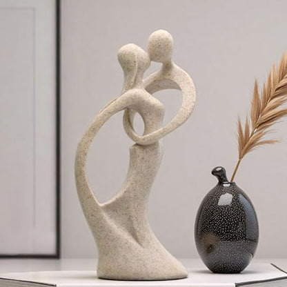 Modern Abstract Couple Statue, Kissing Lovers Sculpture Figurine for Home Decor Living Room Bedroom Bookshelf Office, Gift for Wedding Anniversaries, Love Decor Ornament for Couple Valentines - style: Style A
