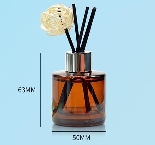 2 Pcs Empty Glass Aromatherapy Diffuser Bottles Essential Oils Containers Flower Bud Vases DIY Replacement Aromatherapy Diffuser Crafts Perfect for Home Fragrance Bathroom Decoration(Amber)