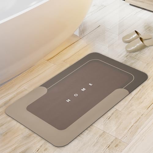 Housego Absorbent Bath Mat, Quick Dry Bath Rug, Non-Slip, 15.7x23.6 Inch, Brown - color: Brown, size: 1 Rectangular Piece (15.7" x 23.6")