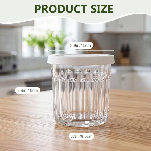 Suclain Glass Cups with Lids Set of 6, 13.5 oz Thick Drinking Glasses, Heavy Duty Tumblers with Leak Proof Lids, Clear Glassware for Cold Drinks, Iced Coffee (White) - color: White