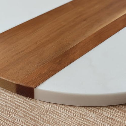 Marble Charcuterie Board Gift Set – 12" Round Cheese Board with 3 Gold Stainless Steel Knives, Leather Strap & Gift Box | Housewarming Gifts for Women, Bridal Shower, Wedding & Hostess Gift