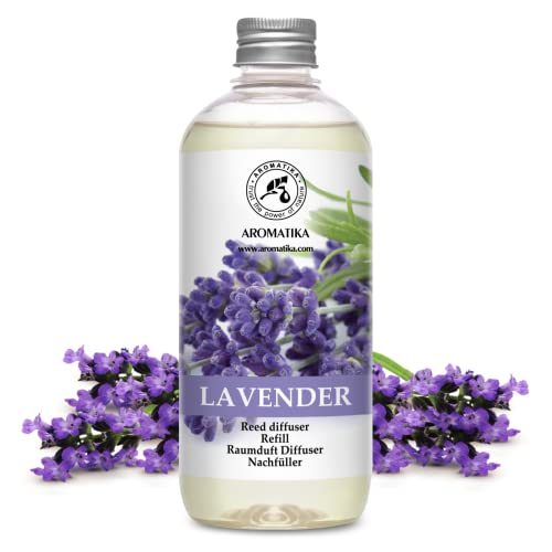 Lavender Reed Diffuser Refill 17 Fl Oz - 500ml - Lavanda Refill - Wardrobe Freshener - Home Fragrance Oil - Air Freshener - Aromatherapy - Essential Lavender Oil Diffuser - Diffuser Refill