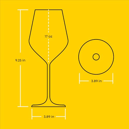 JoyJolt Layla Italian Red Wine Glasses, Set of 4, 17 oz Clear – Made in Europe - style: Red Wine Glasses