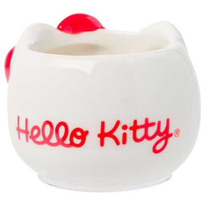 Silver Buffalo Sanrio Hello Kitty Sugar Bows, 3D Mini Cup Set, 4pk, 3.5oz | Different Color, Pack, Ceramic, Sculpted, Perfect for Cream or Milk, 0.1 Liters - color: Hello Kitty Without Handle