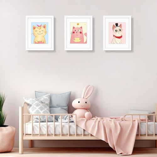 Golden State Art 11x14 White Picture Frame,Solid Wood&Real Glass,Mat 8x10 | 1 Pack 11x14 Photo Frame, White Mat Display for 8x10 Picture, Horizontal and Vertical Wall Mounting, Home Decor - size: 11x14 White, for (1) 8x10