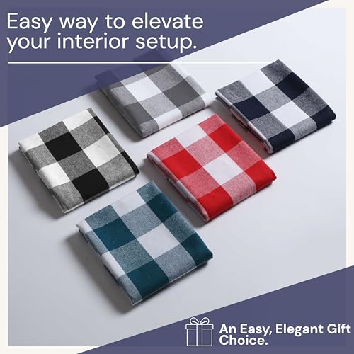 Navy Blue Buffalo Check Kitchen Towels, 4 Pack, 100% Cotton, 16x26 Inches, Soft, Absorbent, Quick Dry, Dish Cloths, Bar & Restaurant Cleaning Towels with Hanging Loop, Navy White - color: Navy, White - Buffalo, size: 16 X 26 - 4 Pack