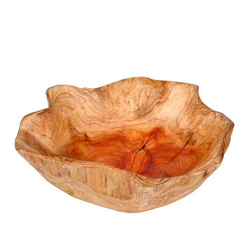 Wooden Bowl for Decor, Natural Shape Solid Wood Carved Fruit Bowl, Decorative Wooden Bowl for Table Centerpiece Office Home Decor, Multipurpose Candy Keys Serving Bowls (Medium 10"-12") - size: Medium 10"-12"