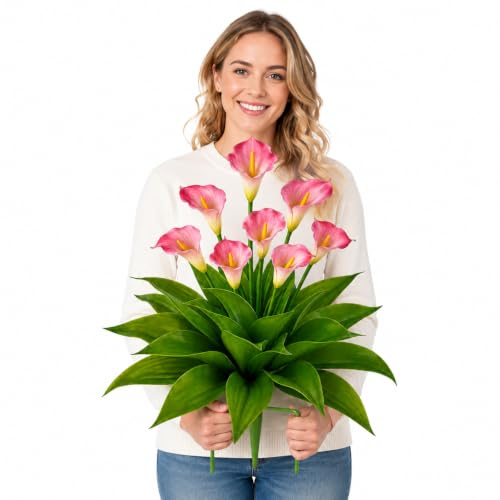 TOMBABY Artificial Agave Plants Outdoor 25.5 Inch, Large UV Resistant Realistic Fake Agave Succulent with Ground Stakes, Faux Agave Plant for Garden Patio Porch Front Yard Indoor Home Decor - color: Calla 1pc