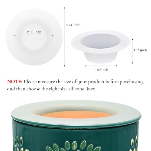 ASAWASA 2 Pcs Wax Warmer Silicone Liner, No Mess, No Scrape Way to Remove Scented, Long Lasting ，Reusable,1.97 inch in bottom diameter Plug in Wax Warmer (Small and medium-size 2pcs) ﻿ - style: 1.97 inch in bottom size