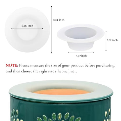 ASAWASA 2 Pcs Wax Warmer Silicone Liner, No Mess, No Scrape Way to Remove Scented, Long Lasting ，Reusable,1.97 inch in bottom diameter Plug in Wax Warmer (Small and medium-size 2pcs) ﻿ - style: 1.97 inch in bottom size