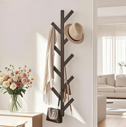 Prywot Vertical Hat Rack, Metal Coat Rack Wall Mounted, Black, 37.8" | 9 Hooks, Space-saving wall-mounted design, for Hats, Jackets, Coats, and Bags - Suitable for Entryways and Bedrooms - color: Black
