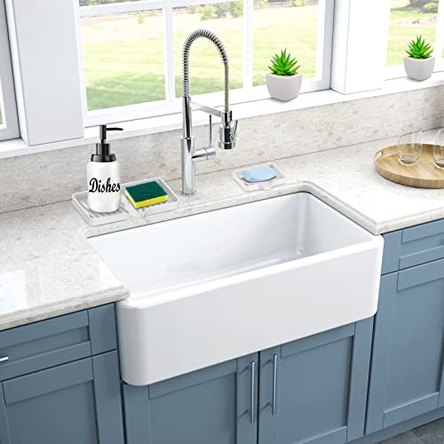 Kitchen Sink Tray,Self Draining Kitchen Soap Tray Soap Holder Silicone Sponge Holder for Kitchen Sink,Kitchen Bathroom Sink Caddy Sink Organizer for Sponge,Soap Dispenser,Dish Scrubber,Palm Brush - color: White