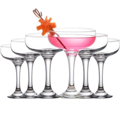 Martini Glasses, Champagne Cocktail Glasses, Elegant Coupe Cocktail Glasses, Long Stem Glassware (6 Pcs) - style: 6 Pcs