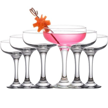 Martini Glasses, Champagne Cocktail Glasses, Elegant Coupe Cocktail Glasses, Long Stem Glassware (6 Pcs) - style: 6 Pcs