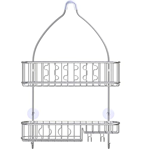 Simple Houseware Stainless Steel Hanging Shower Head Caddy Organizer | (26 x 16 x 5.5 inches) - size: Large - 26" x 16" x 5.5"