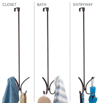iDesign Axis Easy Reach Quad Hook, Bronze, 24" | Over the Door, Towel Holder or Coat Rack, Bathroom, Bedroom, Office Closet Storage, 4.7" x 3.8" x 24"