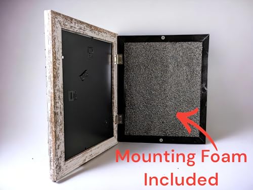 Concealment Picture Frame Hidden Gun - Secret Storage - Hidden Compartment - 8x10-5x7 - color: White