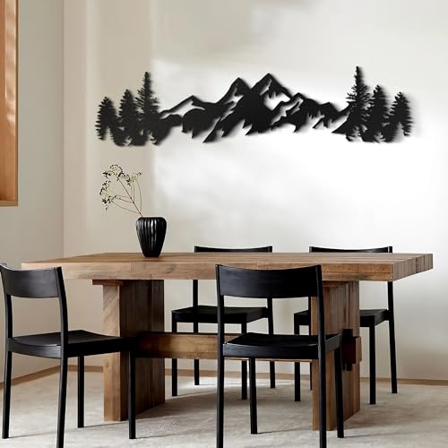 Royxen Metal Mountain Wall Art 71 Inch /54 Inch Long, Mountain Wall Decor, Mountain Art Wall Hangings for Living Room, Bedroom (54 x 13 Inches) - size: 54"L x 13"W