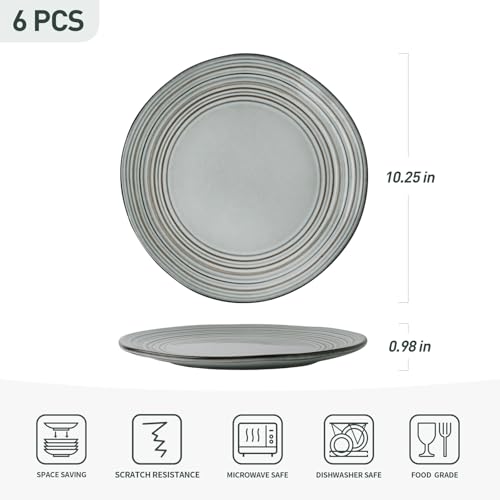 famiware Dinner Plates, 8 Inch Small Plate Set for 6, Dessert Appetizer Speckled Hand-made Ceramic Salad Plates, Microwave & Dishwasher Safe, Scratch Resistant, Twilight Series, Ashy Blue - color: Ashy Blue, size: 8 inch