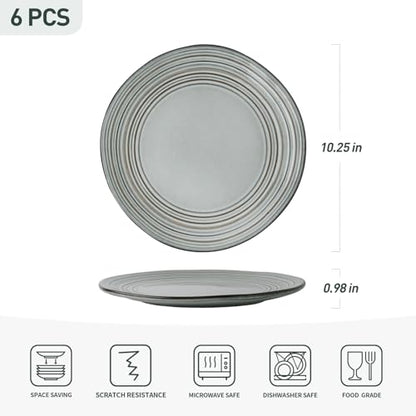 famiware Dinner Plates, 8 Inch Small Plate Set for 6, Dessert Appetizer Speckled Hand-made Ceramic Salad Plates, Microwave & Dishwasher Safe, Scratch Resistant, Twilight Series, Ashy Blue - color: Ashy Blue, size: 8 inch