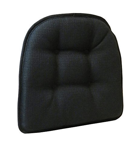 Non-Slip Chair Cushions, Assembled in USA, U-Shaped Skid-Proof Seat Pads for Dining Room, Kitchen, Office, 15"x16" - color: Solid Midnight Black, size: 8 Pack
