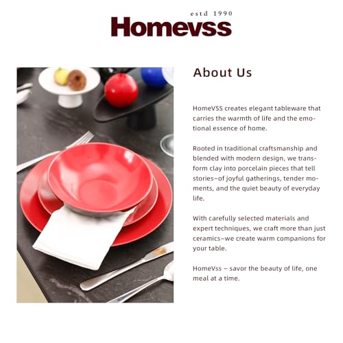 Stoneware Two-Tone Colors Life 16pc Dinner Set， Outside Shiny Black + Inside Matee Glaze Red - color: Red, size: 16pc Set