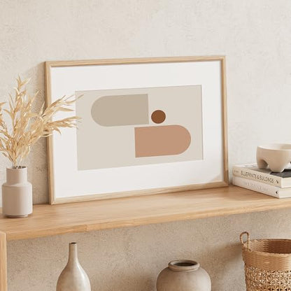 16x24 Poster Frame Set of 4 Natural Solid Oak Photo Frames with 12x18 Removable Mat Wall Hanging Large Handcrafted Frame with HD Plexiglass Wall and Tabletop Display Large Picture Frame - color: Oak, size: 16X24,4P
